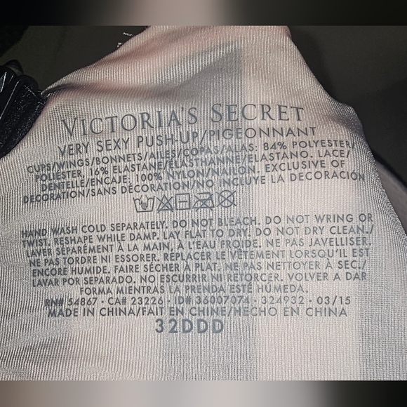 Victoria Secret Pink Lace Very Sexy Push Up Bra 32DDD striped NWT - Picture 5 of 5